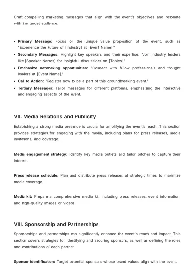 Free Media Event Planning Advertising Guide Template to Edit Online