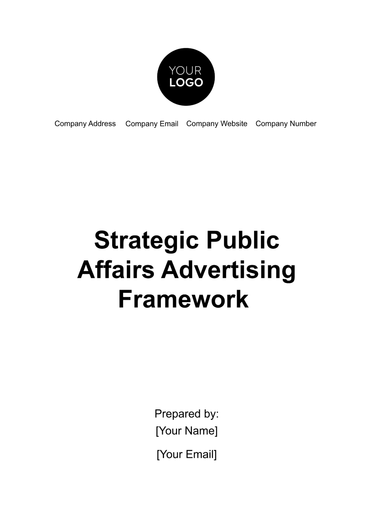 Strategic Public Affairs Advertising Framework Template