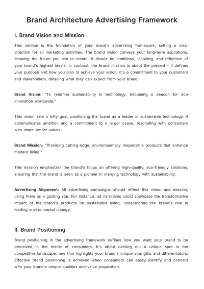 Free Brand Architecture Advertising Framework Template to Edit Online