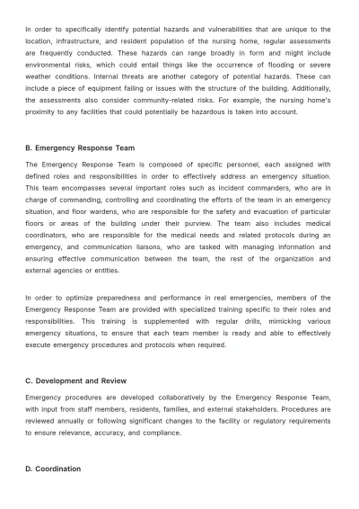 Free Nursing Home Emergency Procedure Template to Edit Online