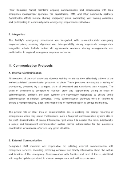 Free Nursing Home Emergency Procedure Template to Edit Online