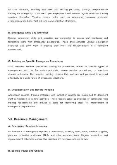 Free Nursing Home Emergency Procedure Template to Edit Online