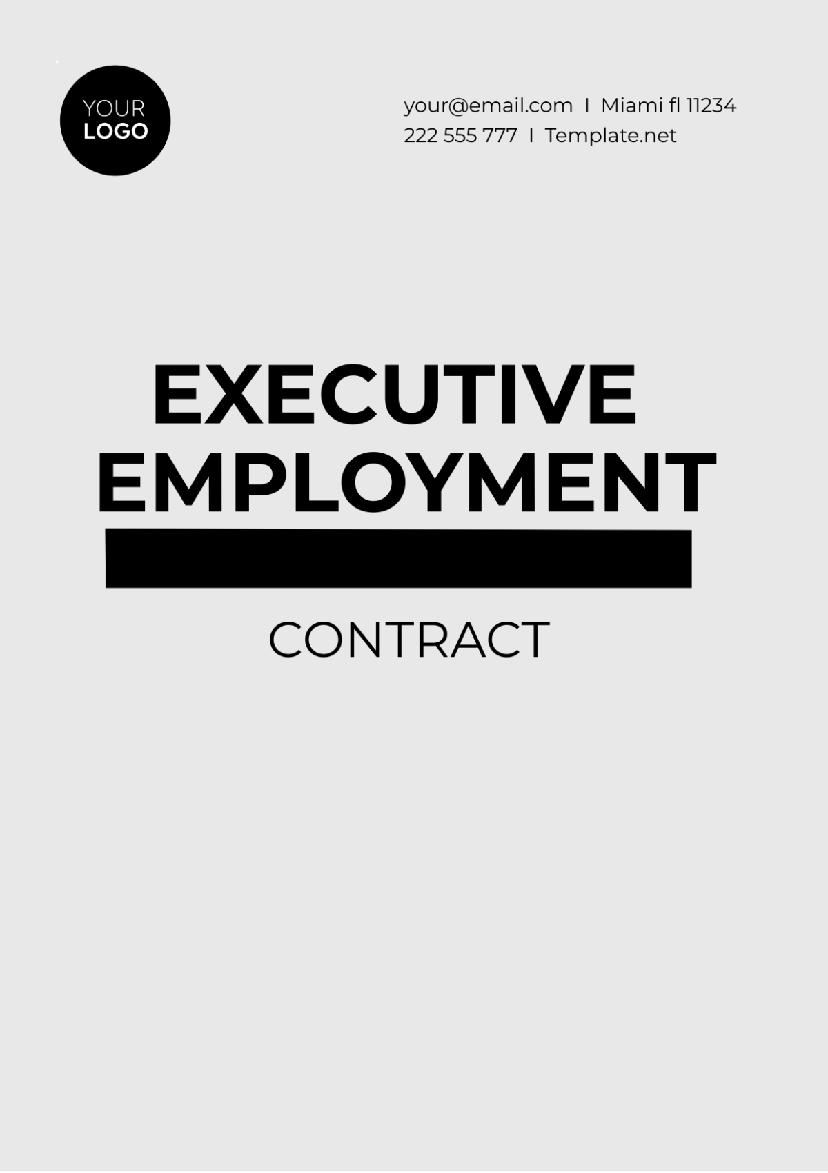 Executive Employment Contract Template
