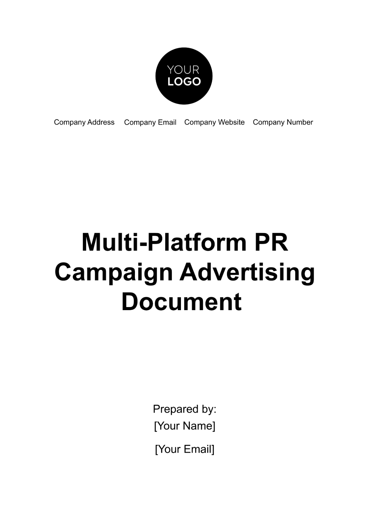 Multi-Platform PR Campaign Advertising Document Template