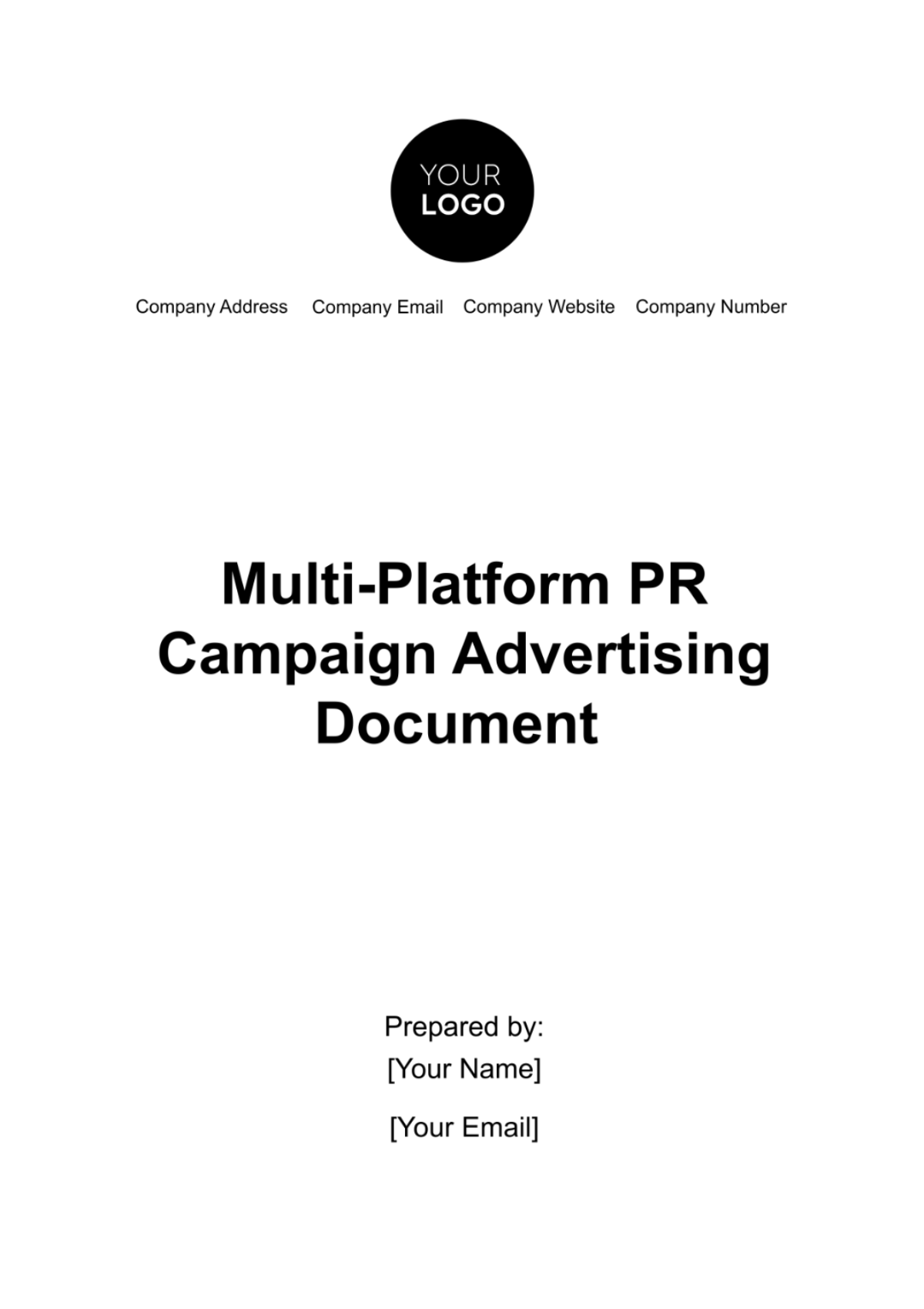 Multi-Platform PR Campaign Advertising Document Template - Edit Online & Download