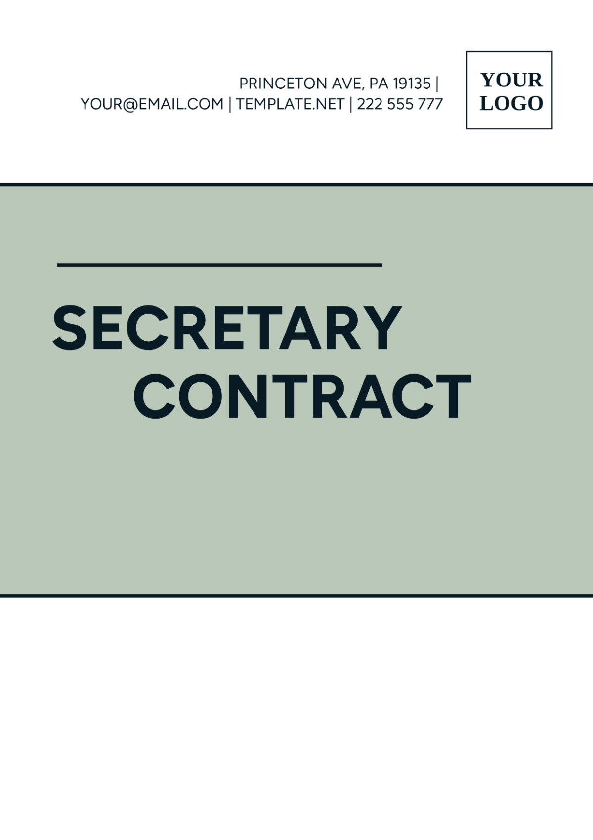 Free Secretary Contract Template