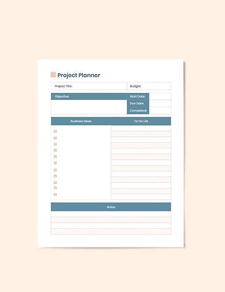 Editable Sample Project planner