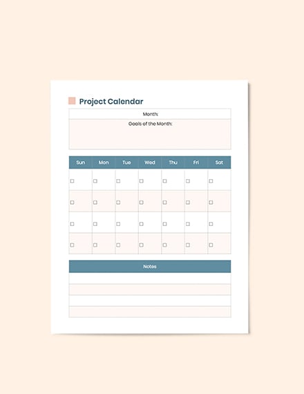 Printable Sample Project planner