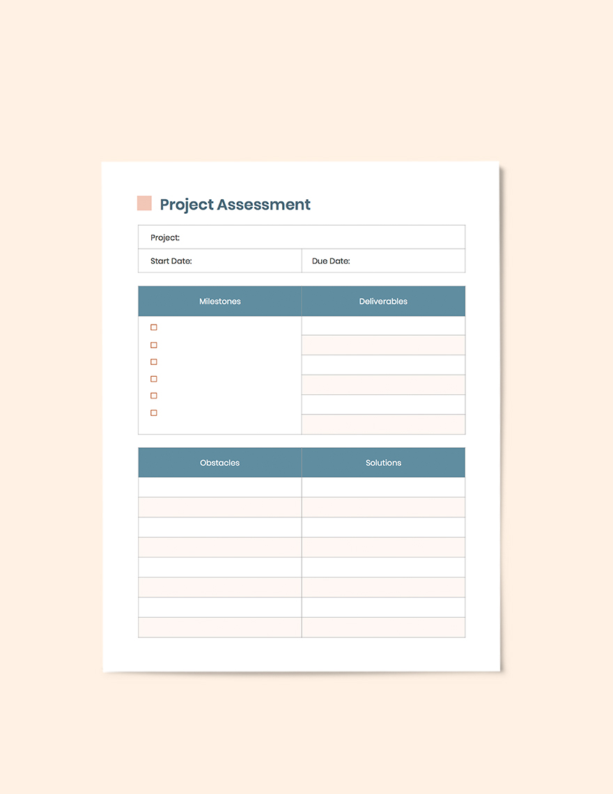 Sample Project Planner Assessment