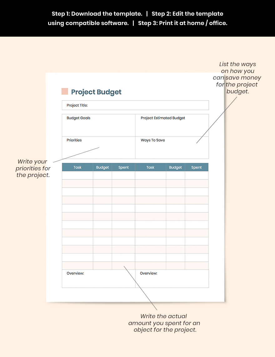 Sample Project planner Instruction
