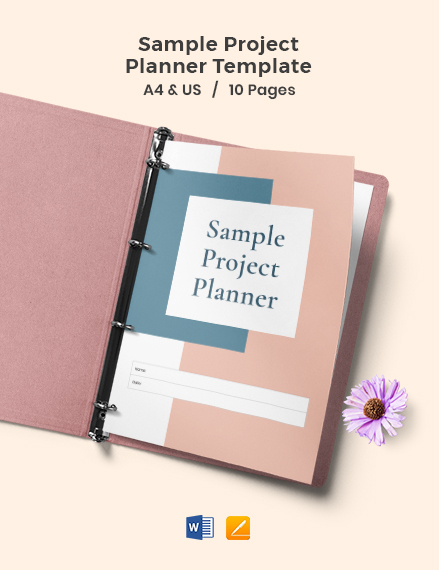 Sample Project planner template Cover