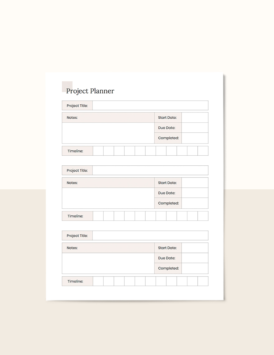 Simple Project Planner Template