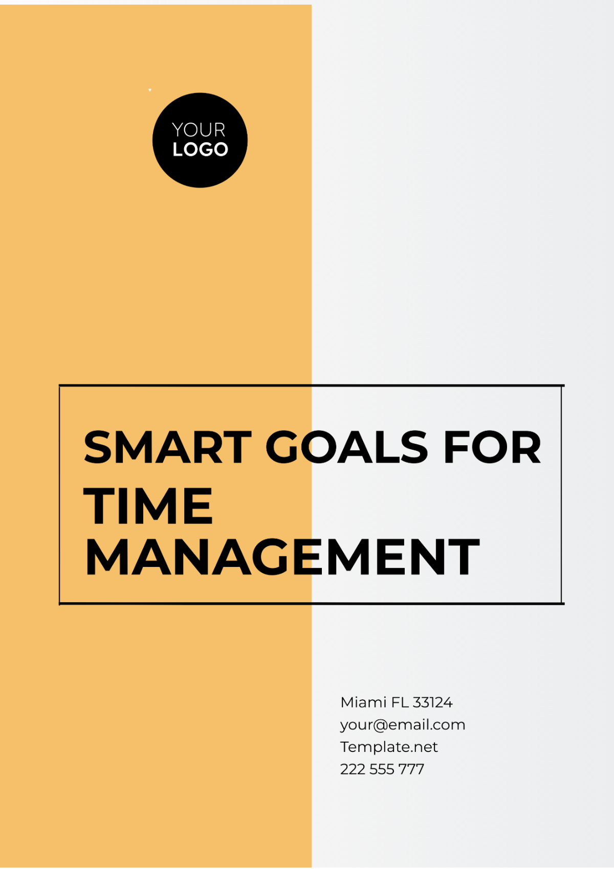 SMART Goals for Time Management Template