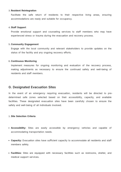 Free Nursing Home Evacuation Plan Template to Edit Online