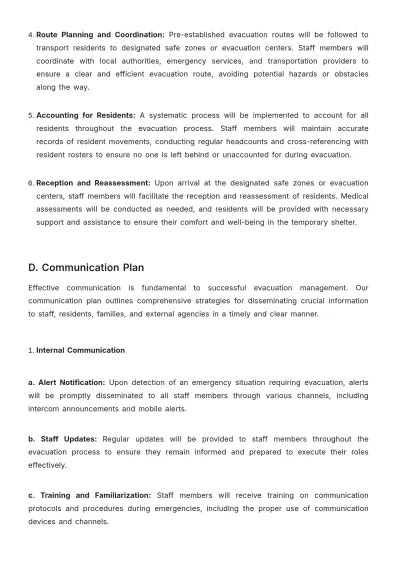 Free Nursing Home Evacuation Plan Template to Edit Online