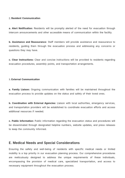Free Nursing Home Evacuation Plan Template to Edit Online