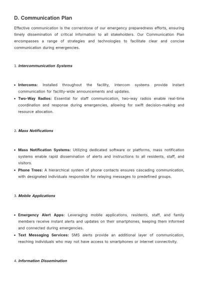 Free Nursing Home Emergency Plan Template to Edit Online