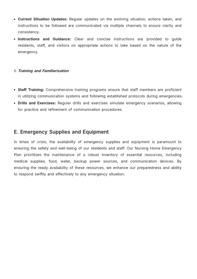 Free Nursing Home Emergency Plan Template to Edit Online
