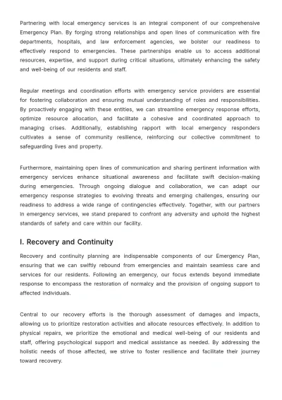 Free Nursing Home Emergency Plan Template to Edit Online