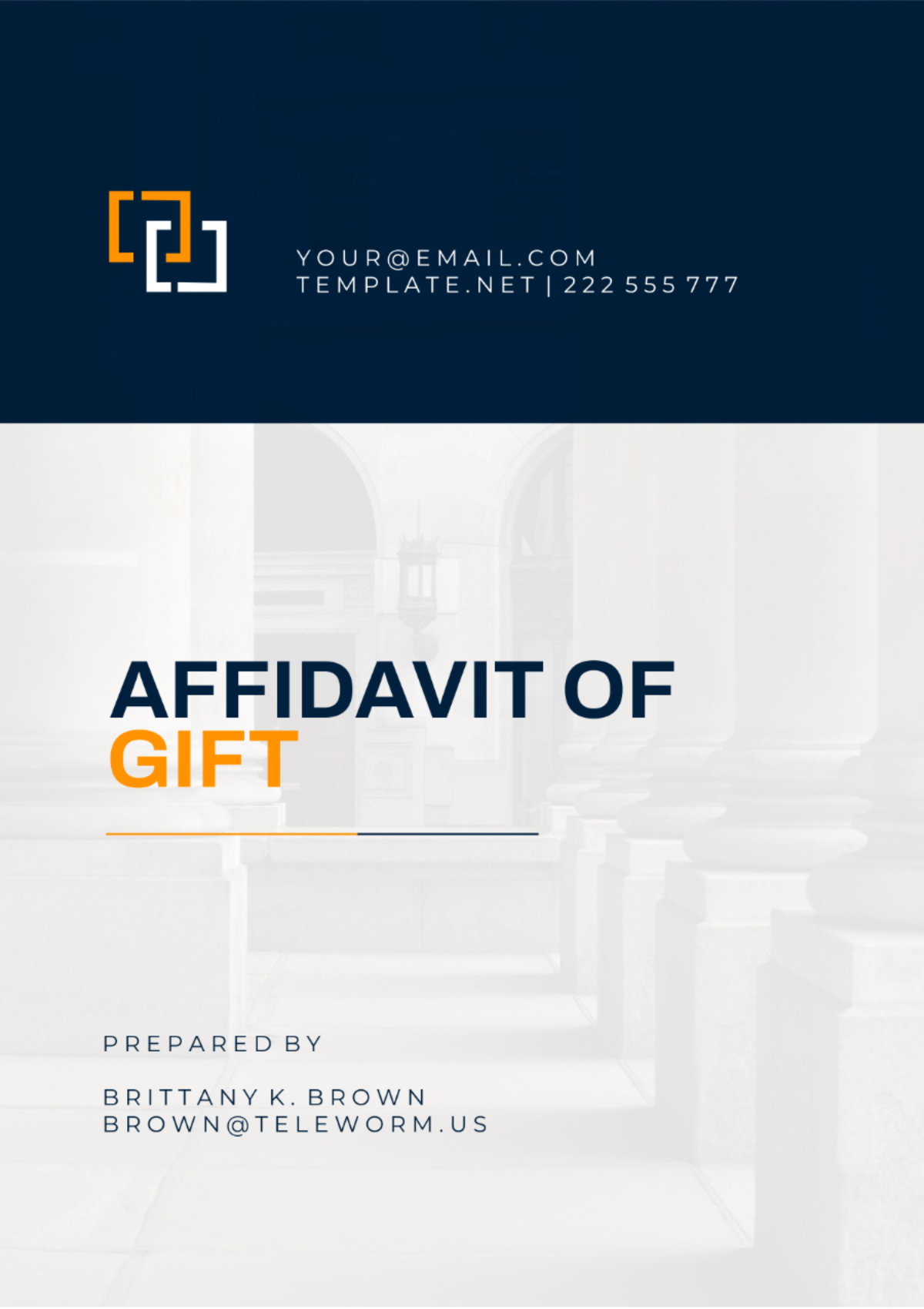 North Dakota Affidavit of Gift Template