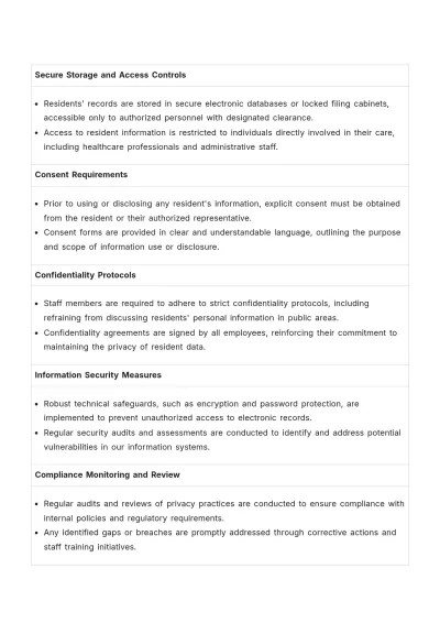 Free Nursing Home Privacy Plan Template to Edit Online
