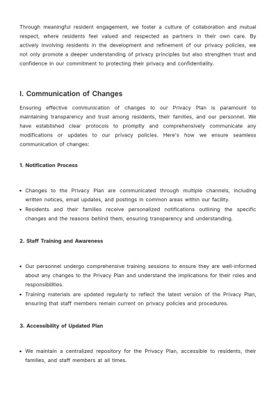 Free Nursing Home Privacy Plan Template to Edit Online