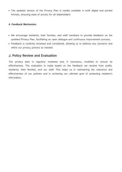 Free Nursing Home Privacy Plan Template to Edit Online