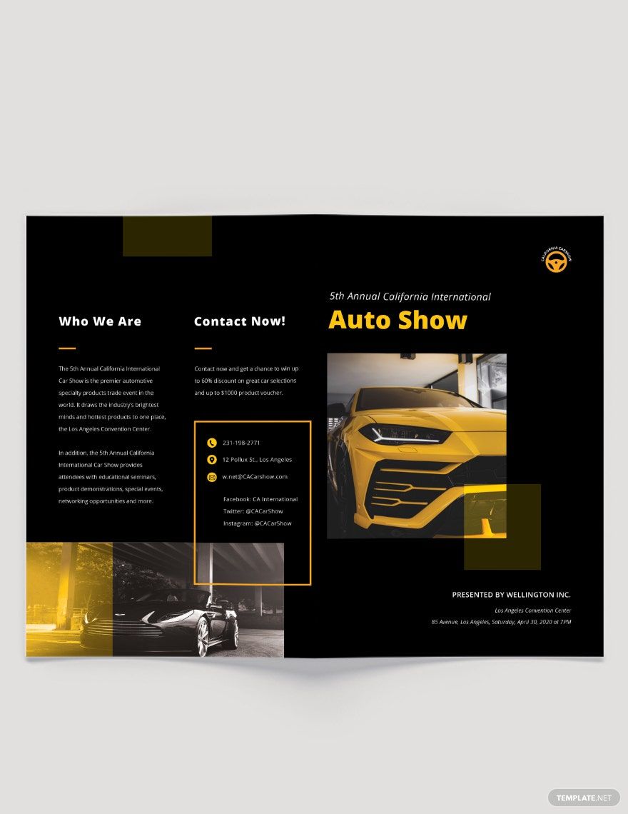Car Show Bi-Fold Brochure Template