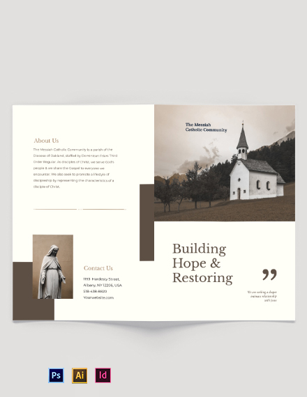 Catholic Church BiFold Brochure template