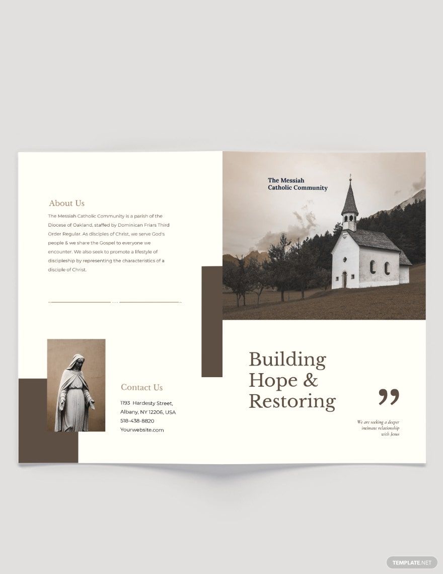 Catholic Church Bi-Fold Brochure Template