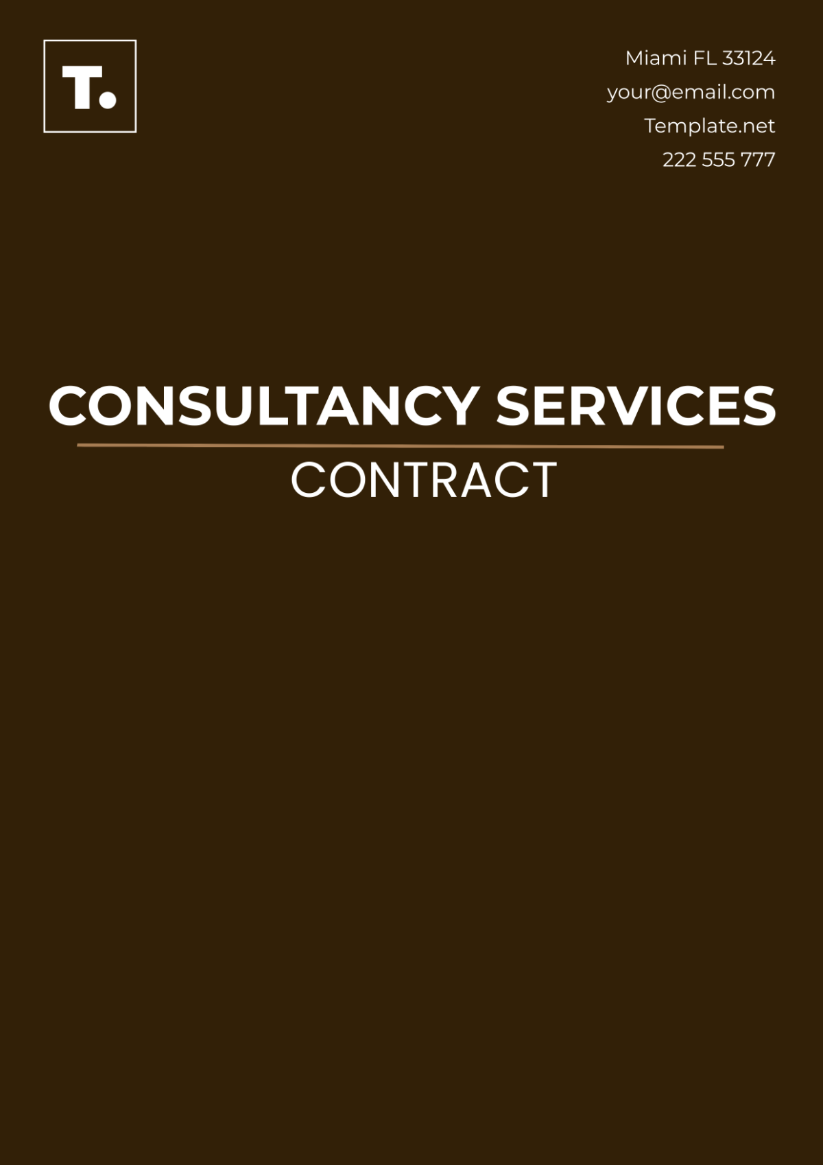 Consultancy Services Contract Template