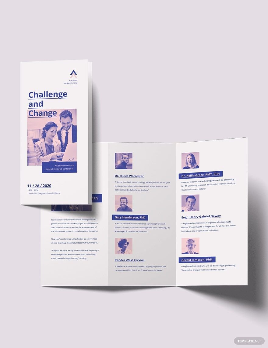 Free Charity Corporate Event Tri-Fold Brochure Template