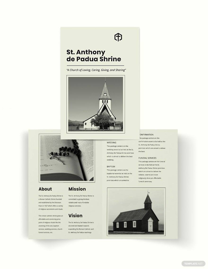 Simple Church Bi-Fold Brochure Template