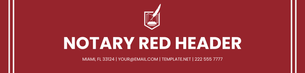 Free Notary Red Header Template