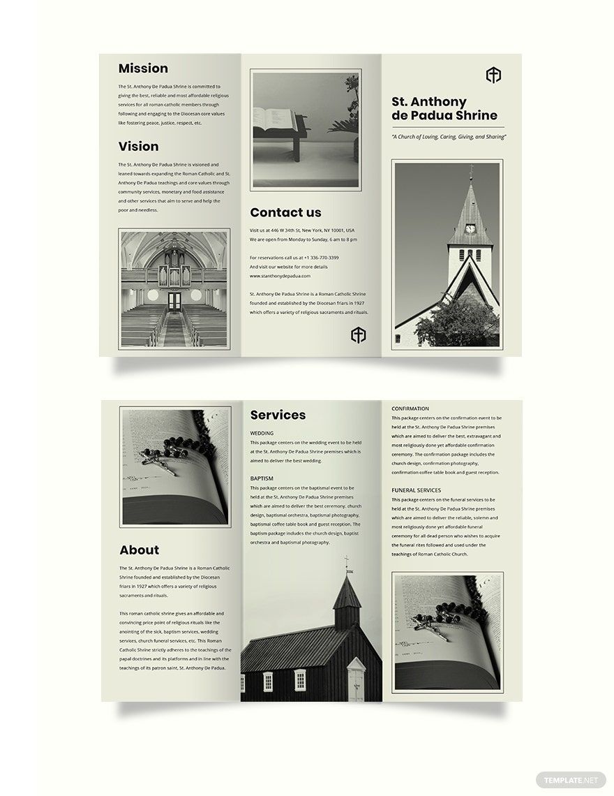 Simple Church Tri-Fold Brochure Template
