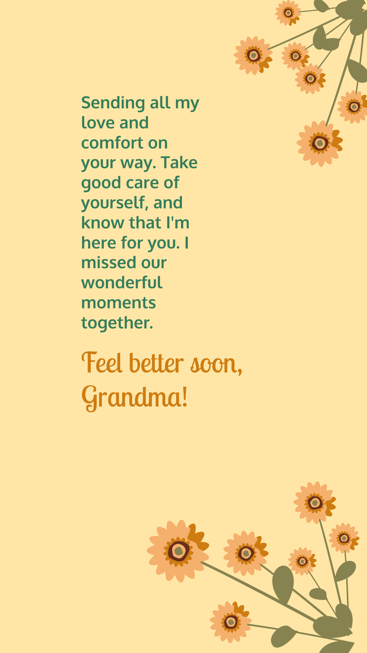 Free Get Well Soon Message For Grandma Template 