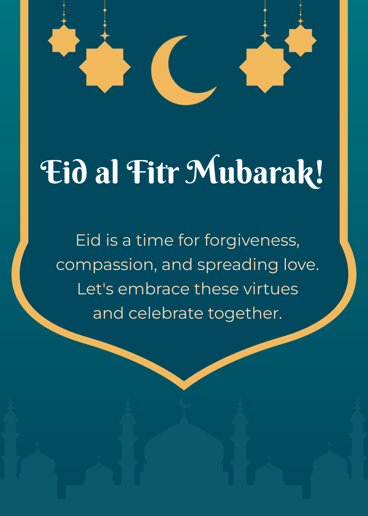 Free Eid al Fitr Islamic Greeting Design Template