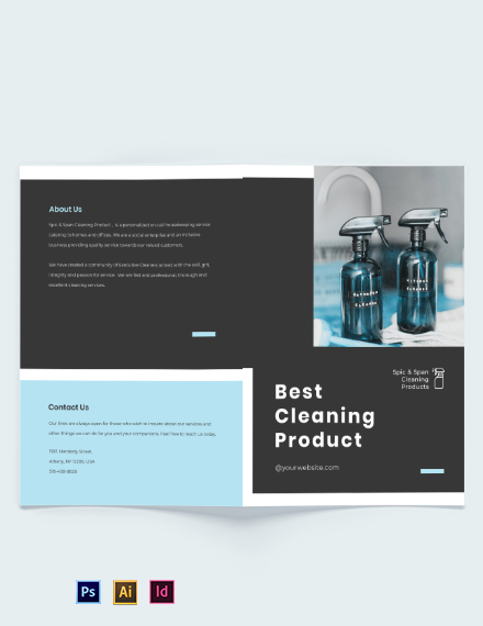 Cleaning Products BiFold Brochure Template