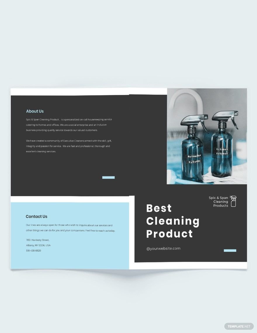 Cleaning Products Bi-Fold Brochure Template