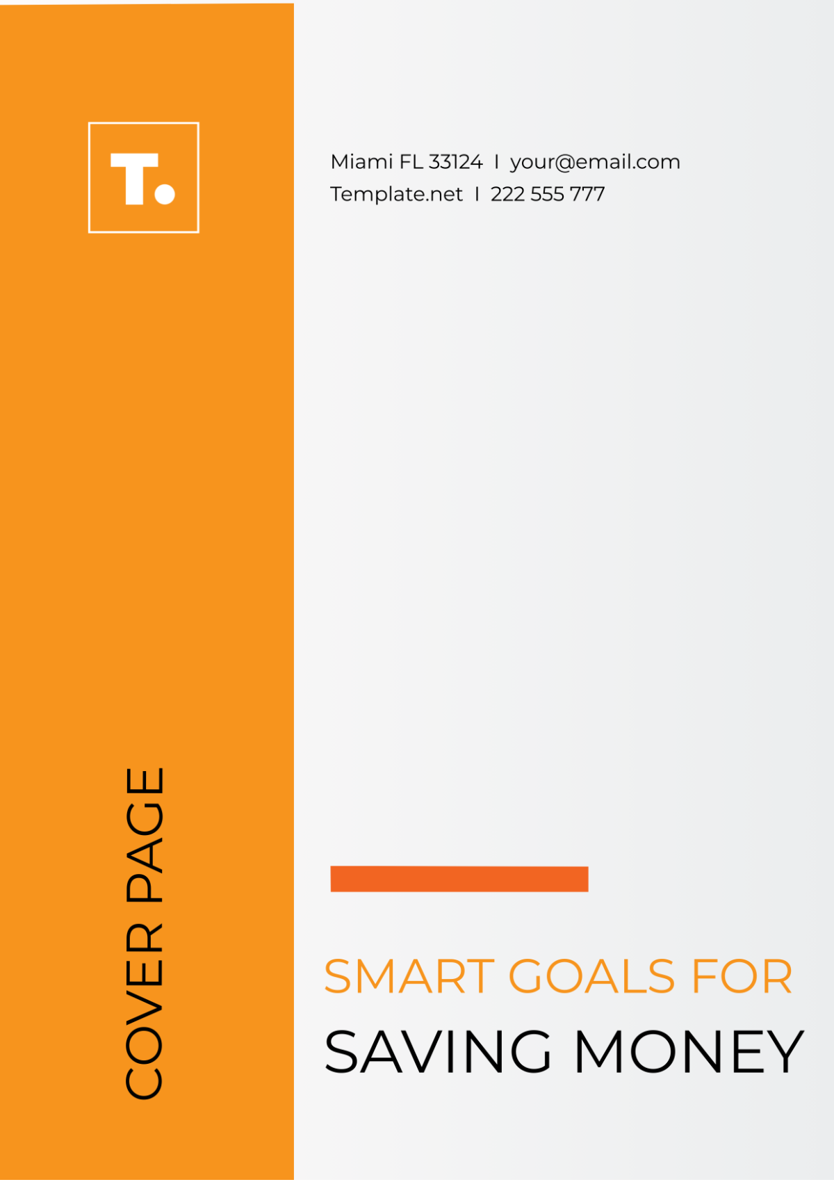 SMART Goals Template for Saving Money