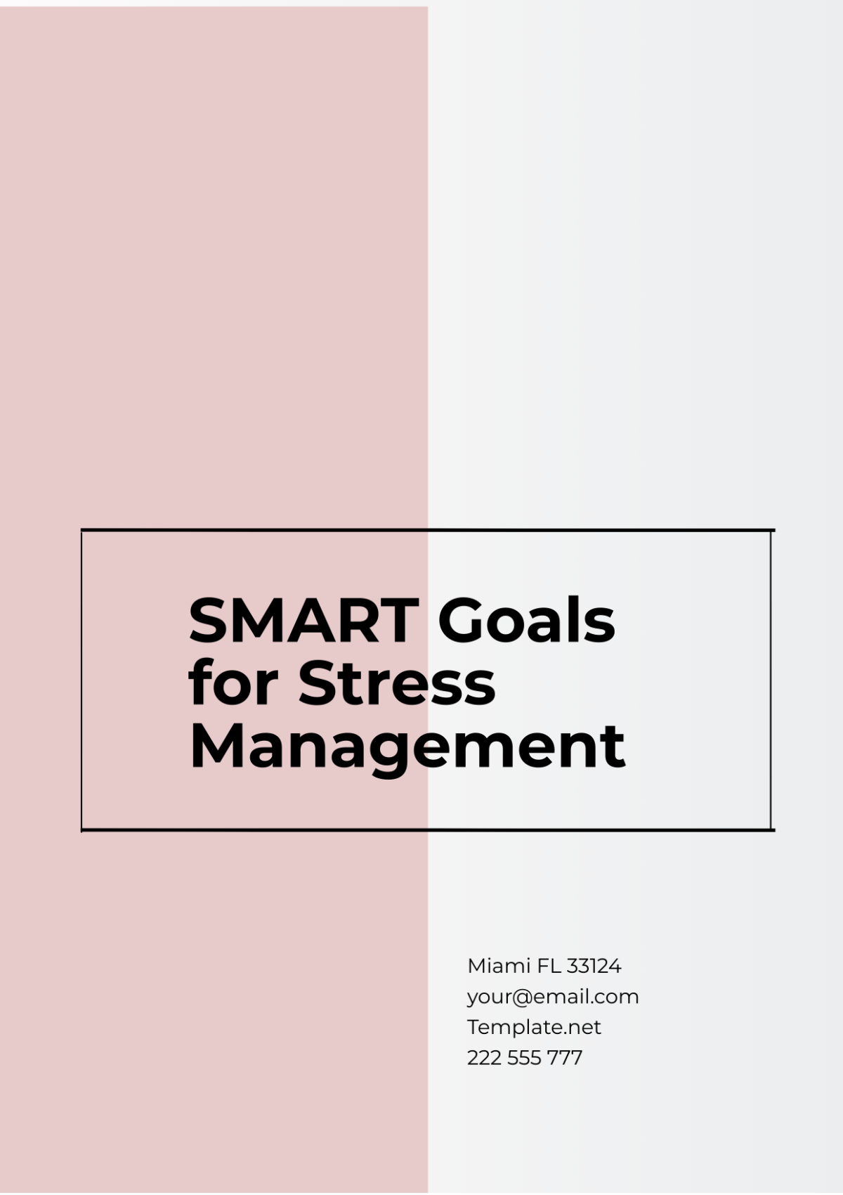 Free SMART Goals Template for Stress Management