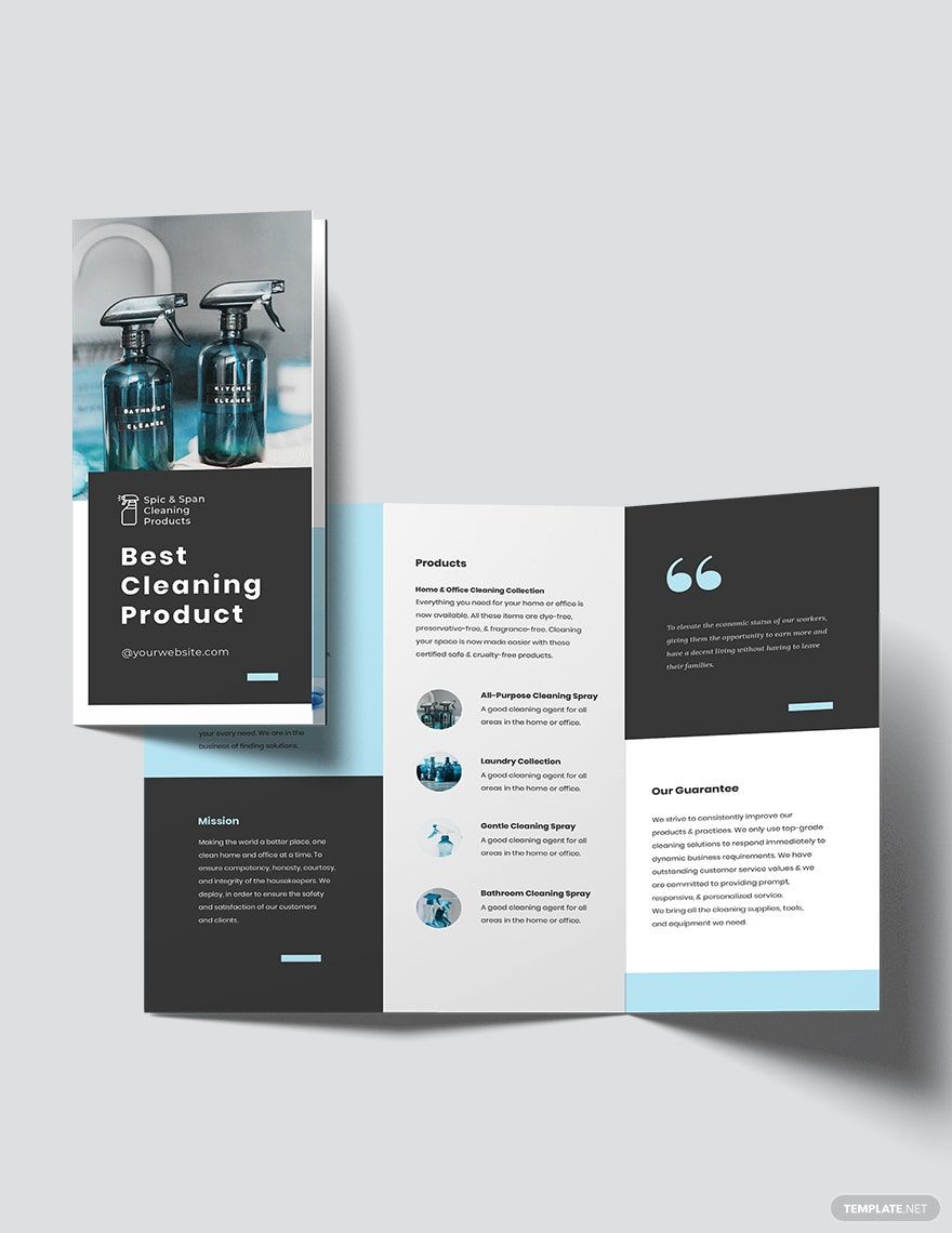 Cleaning Products Tri-Fold Brochure Template