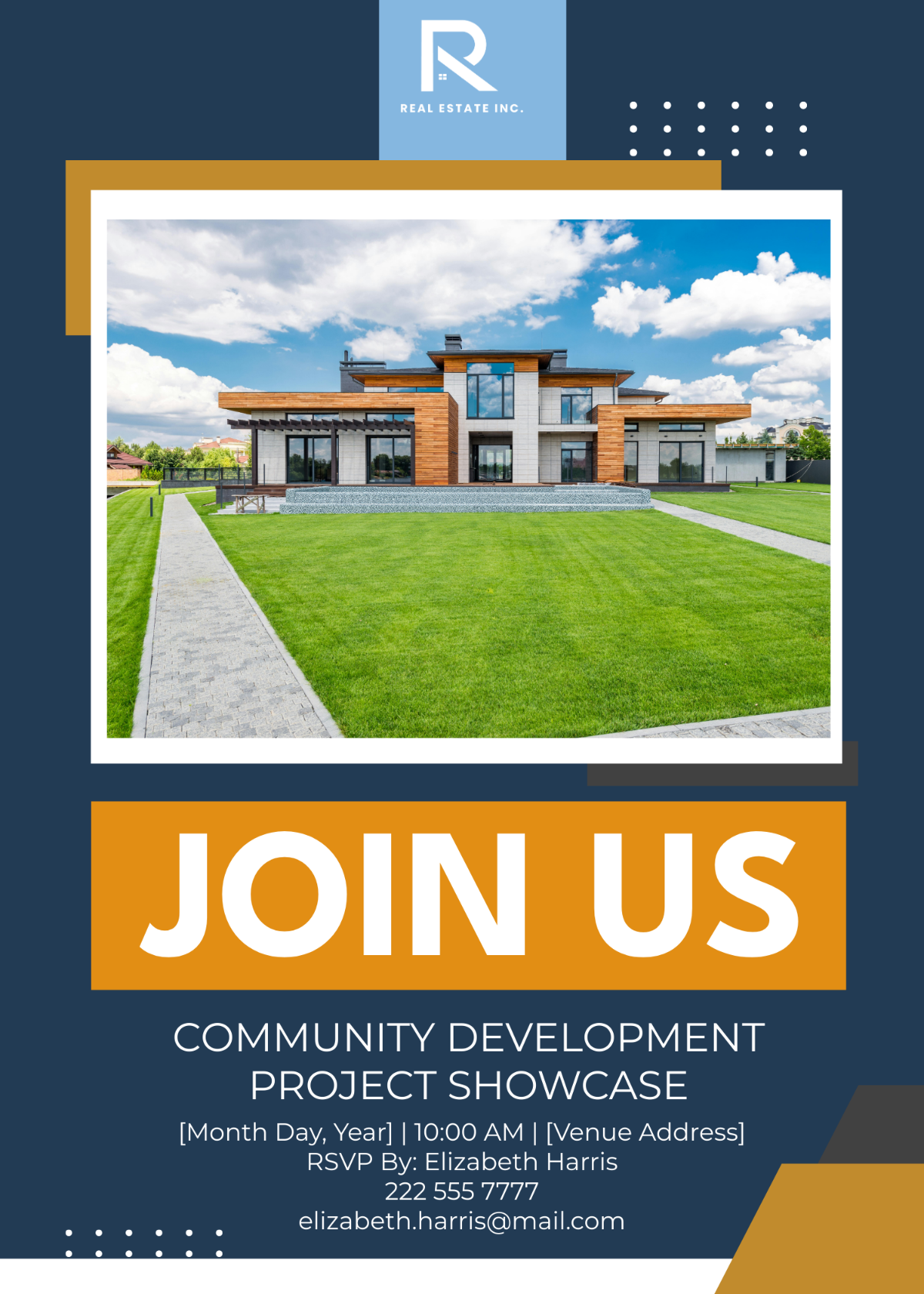 Community Development Project Unveiling Invitation Card Template - Edit Online & Download