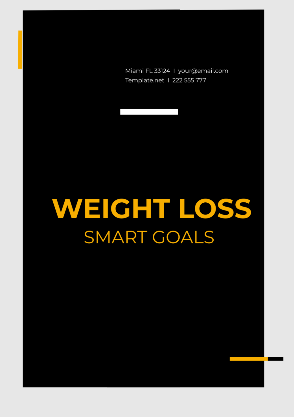 SMART Goals for Weight Loss Template