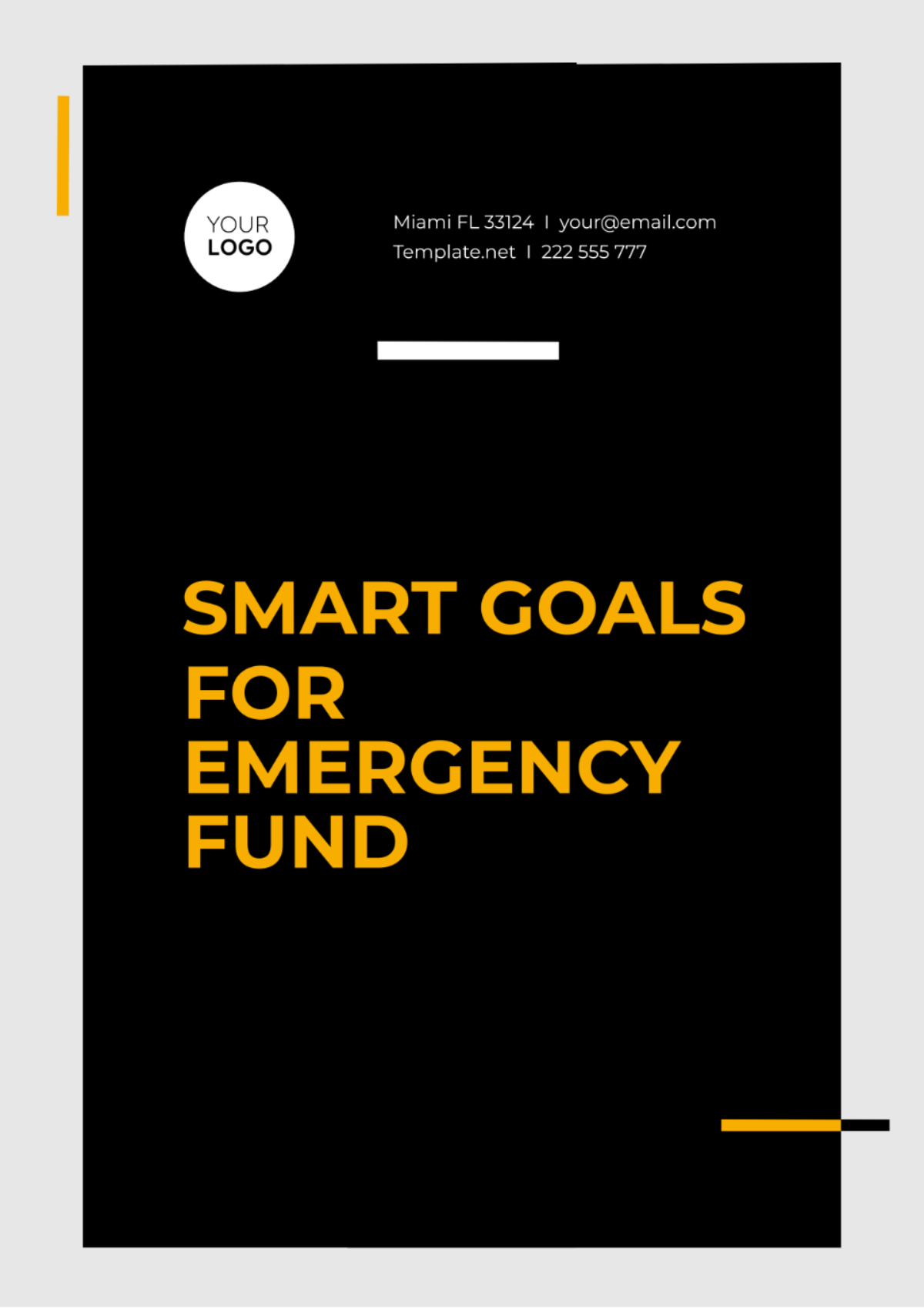 SMART Goals Template for Emergency Fund