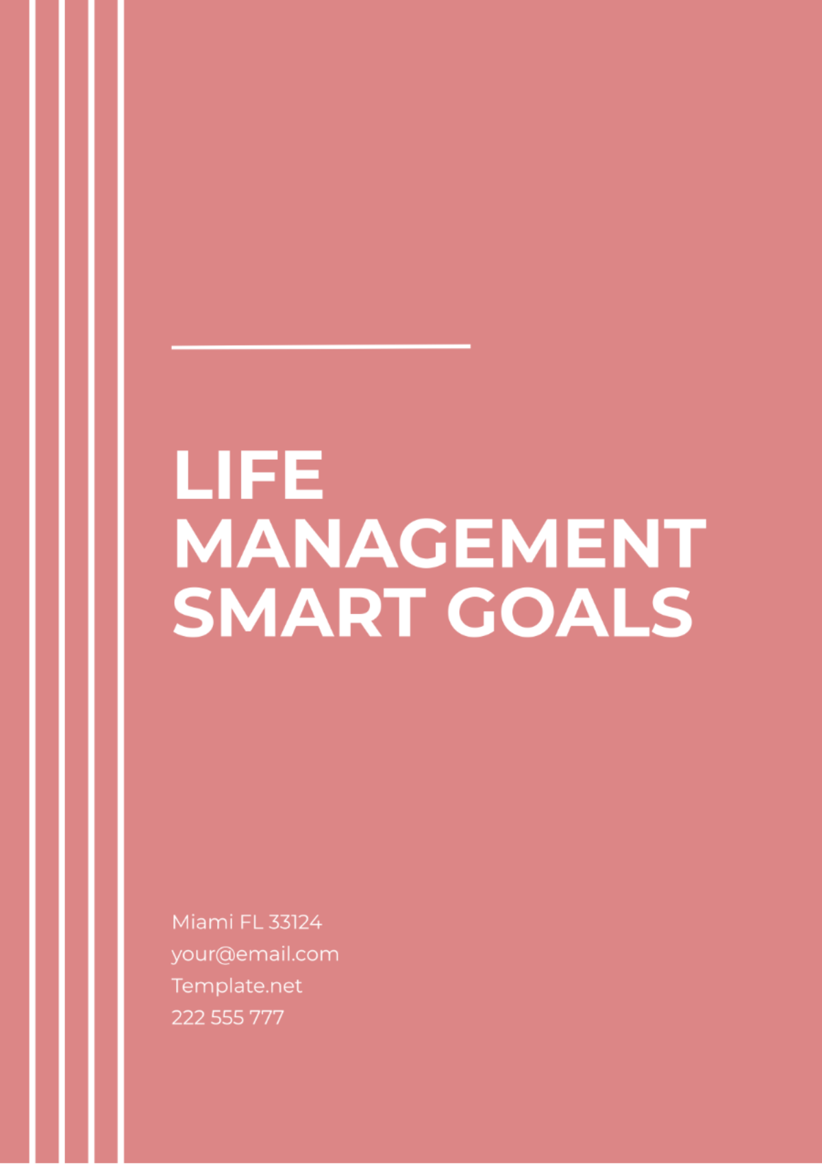 Free Life Management SMART Goals Template