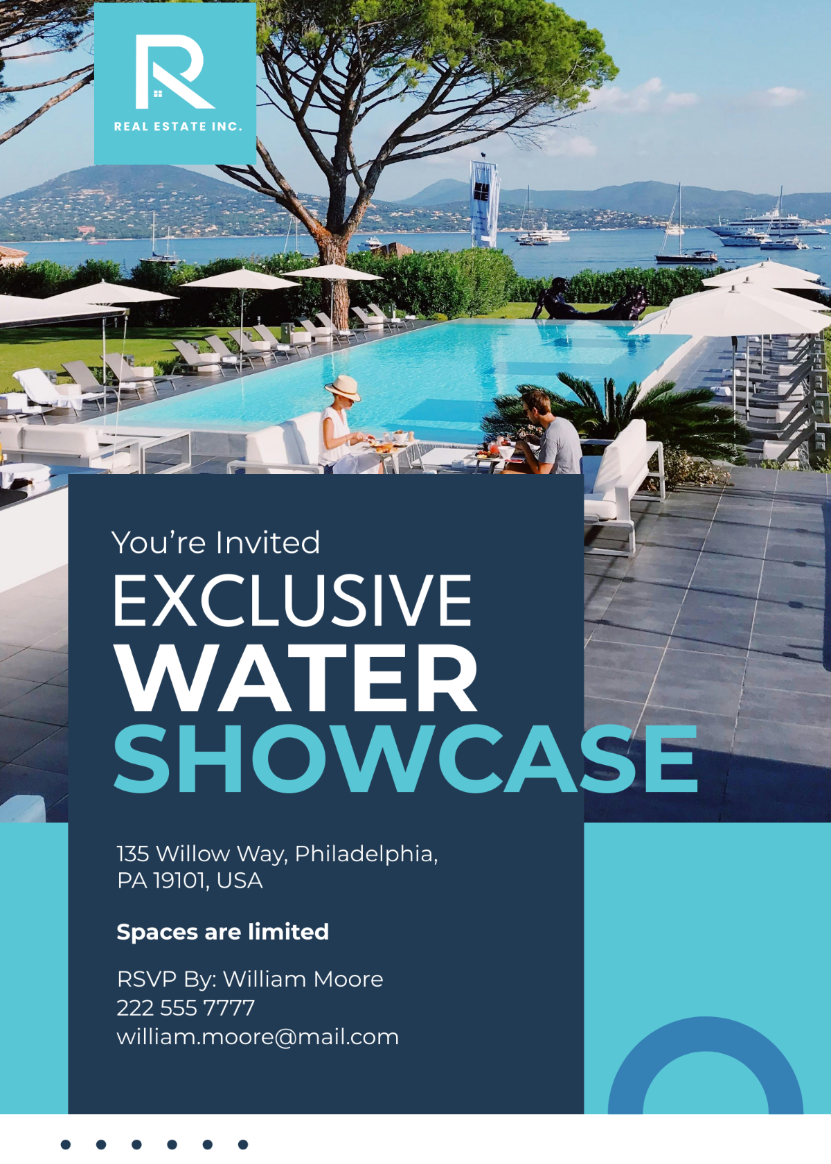 Waterfront Properties Exclusive Event Invitation Card Template - Edit Online & Download