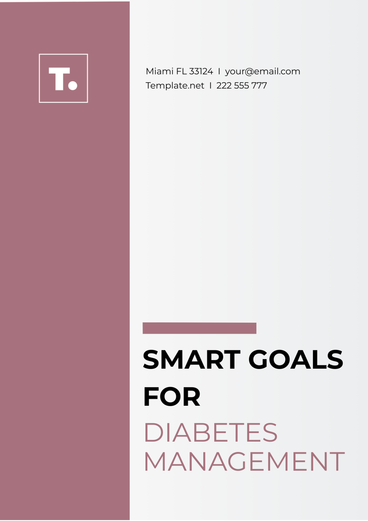 Free SMART Goals For Diabetes Management Template