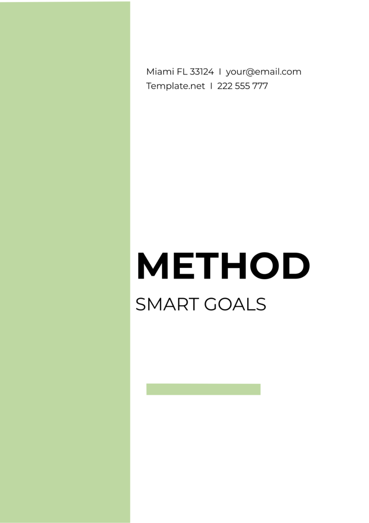 Free SMART Method Goals Template