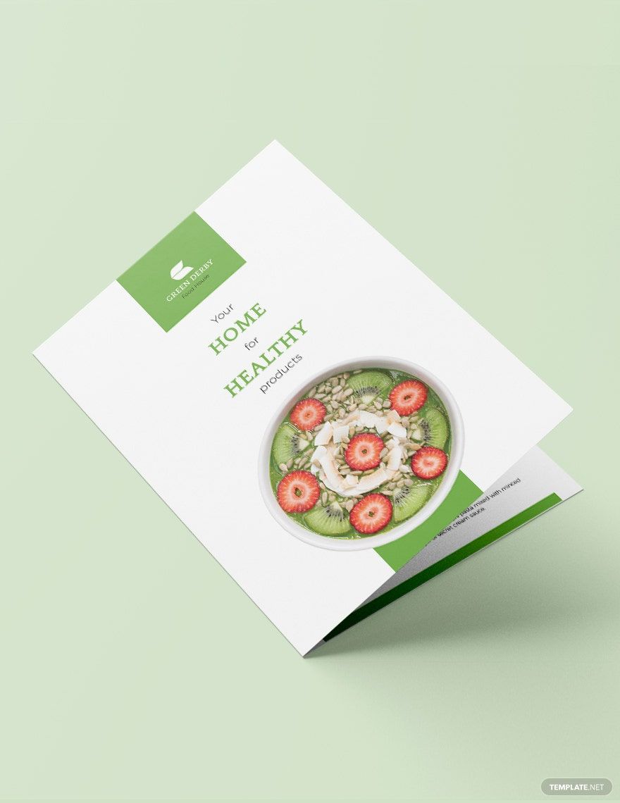 Organic Food Bi-Fold Brochure Template in Word, Illustrator, PSD, Apple Pages, Publisher, InDesign